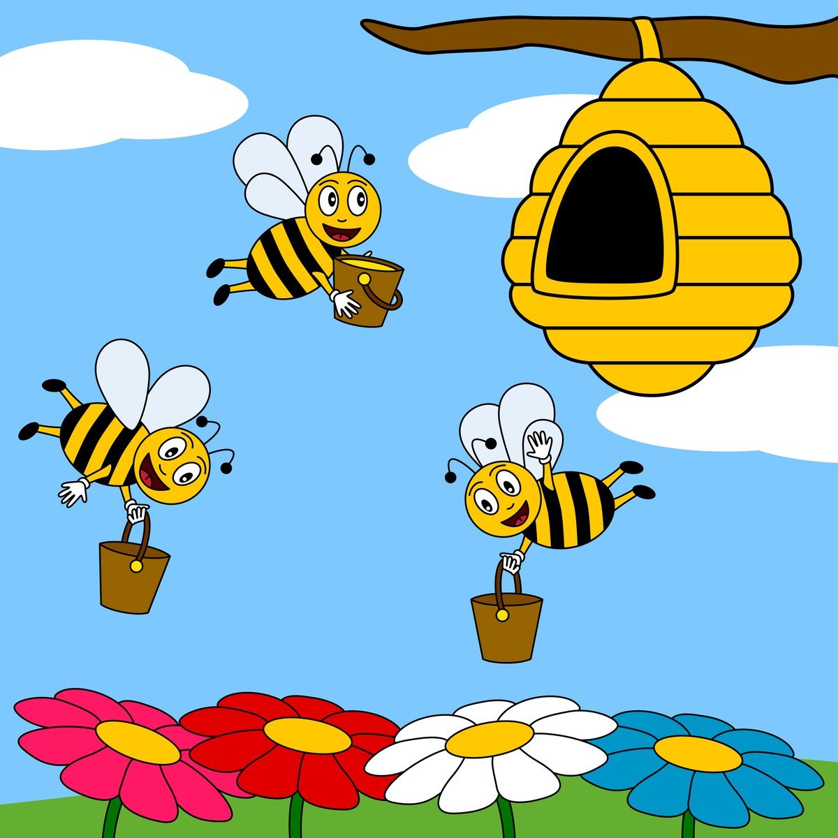 Пчелы в улье рисунок