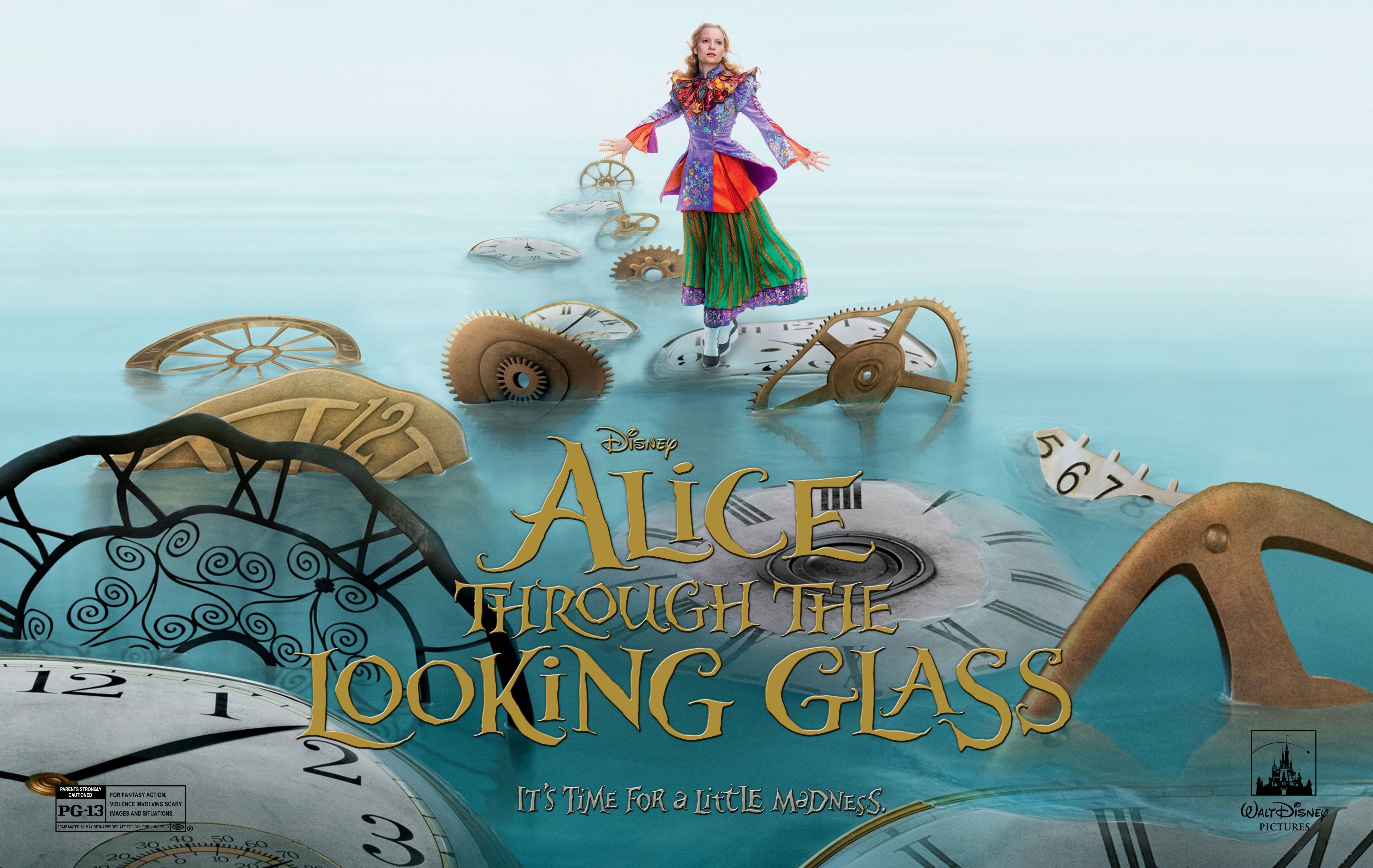 Песня алиса в зазеркалье. Alice through the looking Glass 2016. Алиса в стране зазеркалья 2016. Alice through the looking Glass 2016 poster.