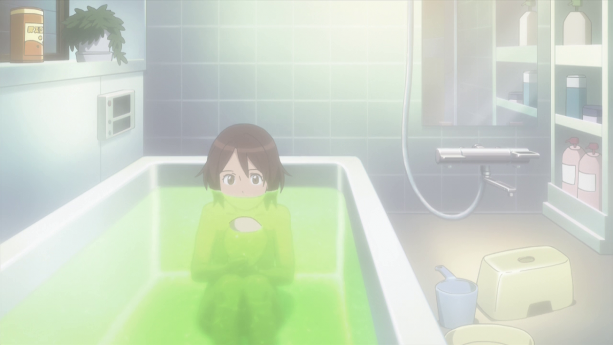 Японская мама в ванне. Анимешная ванная комната.