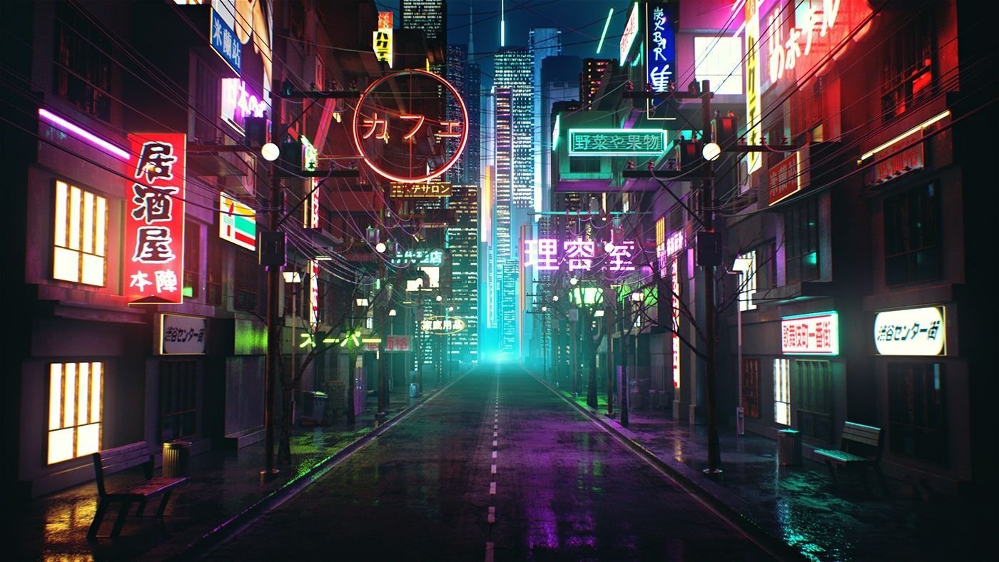 Токио улица Cyberpunk. Токио неон арт. Киберпанк неон Токио. Токио киберпанк улицы. Tokyo vk