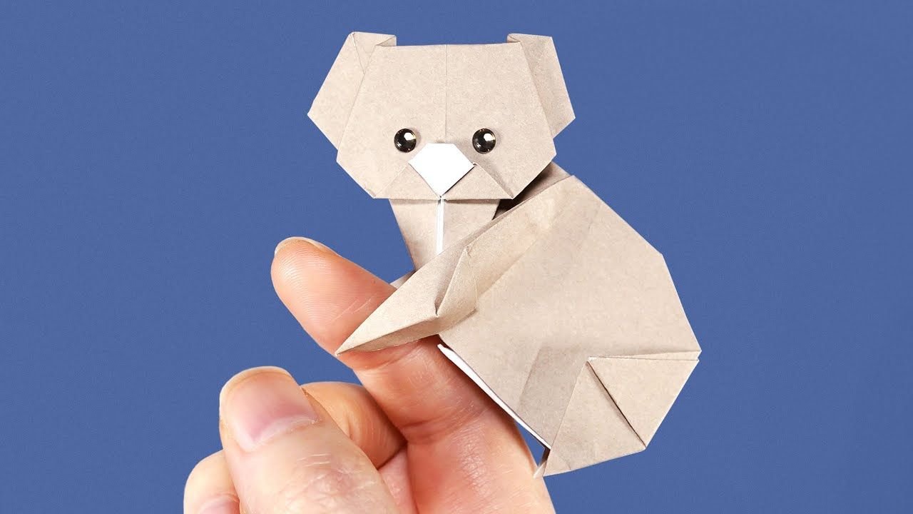 Коалы из бумаги. Оригами коала. Оригами из бумаги для начинающих легкие. Коала оригами из бумаги для детей. Оригами коала схема.
