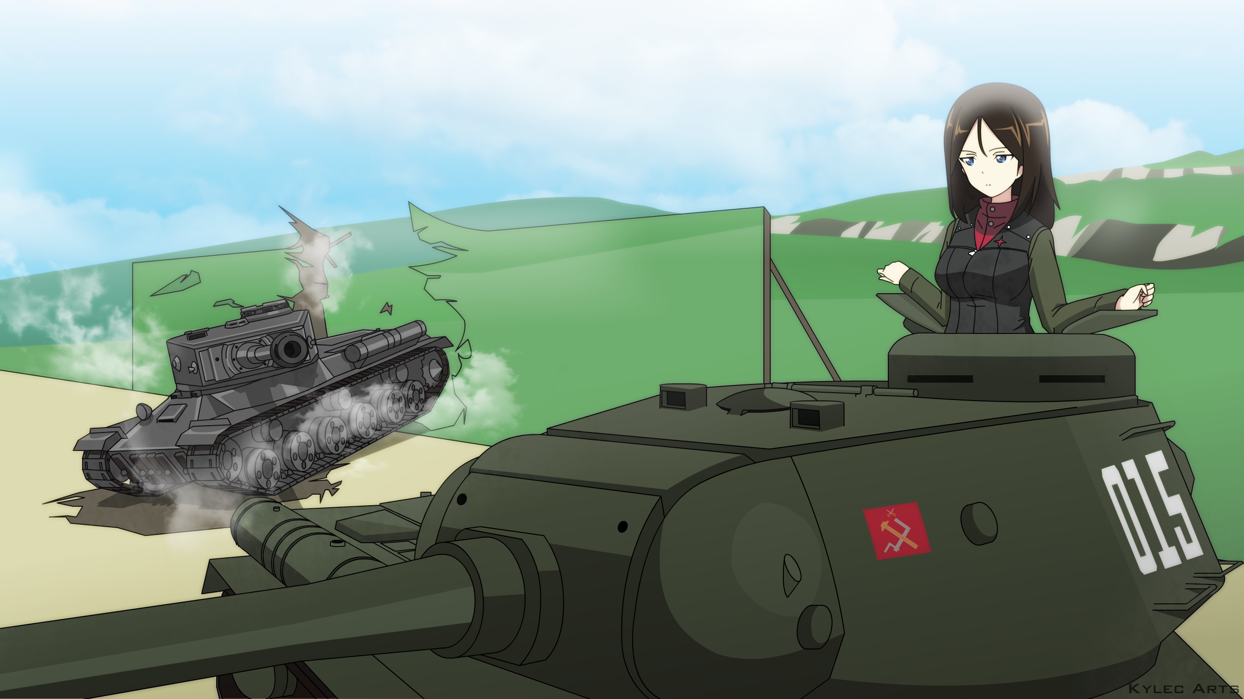 Ис девочки. Танк т 34 85 girls und Panzer. Girls und Panzer правда танки.