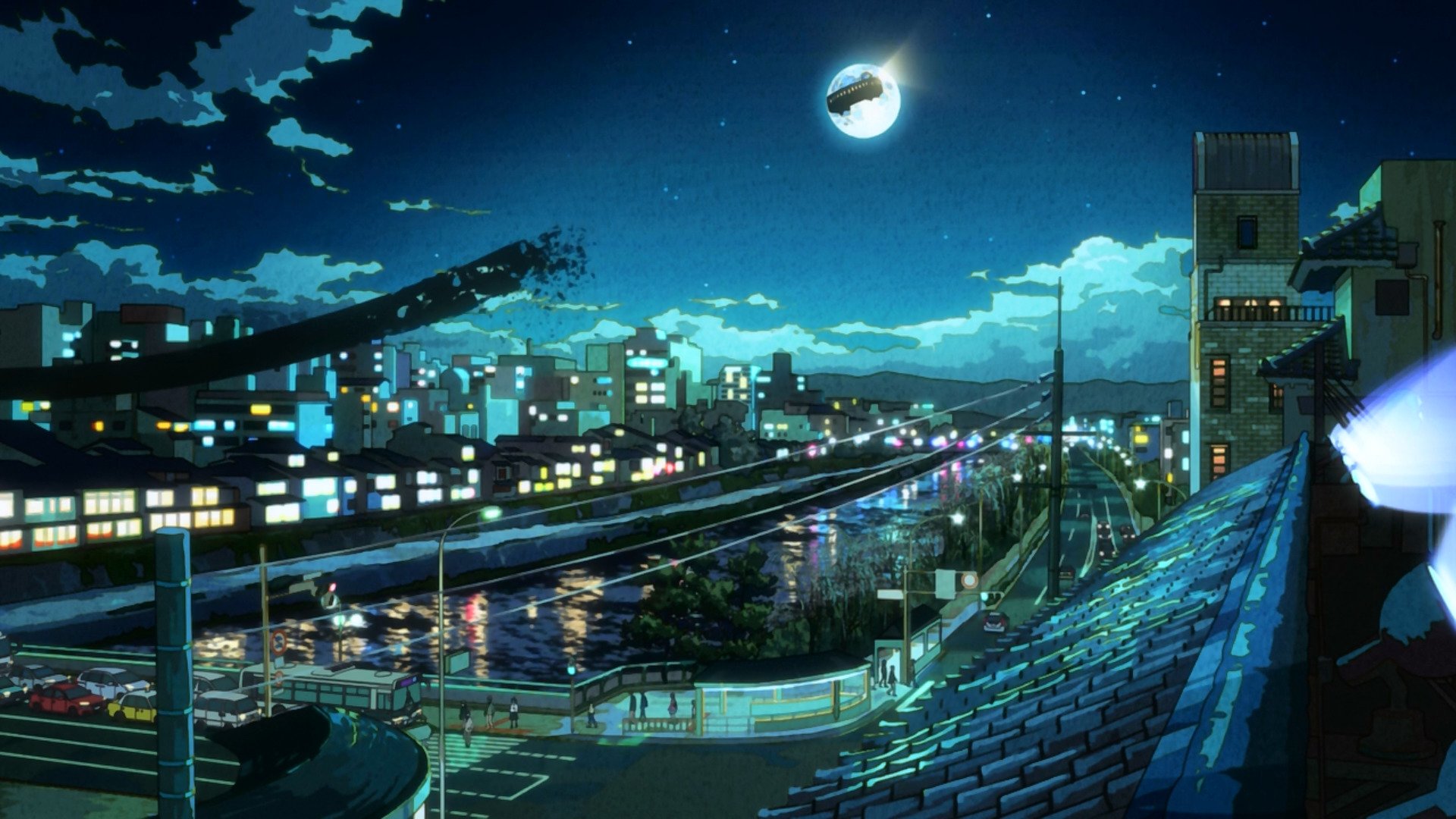Вечерний город аниме фон (43 фото) »
