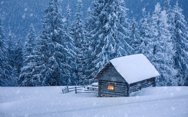 Фон снег дом (38 фото)