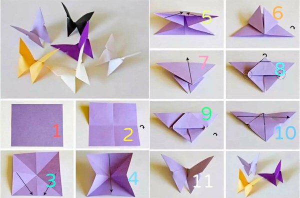 Оригами бабочка из газеты (44 фото)