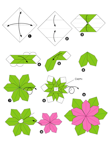 Оригами бутон цветка (43 фото)