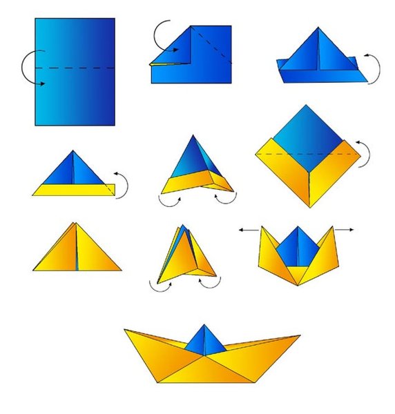 Оригами двухтрубный корабль (41 фото)
