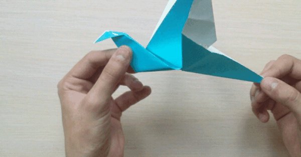Оригами хлопающая птицы (43 фото)