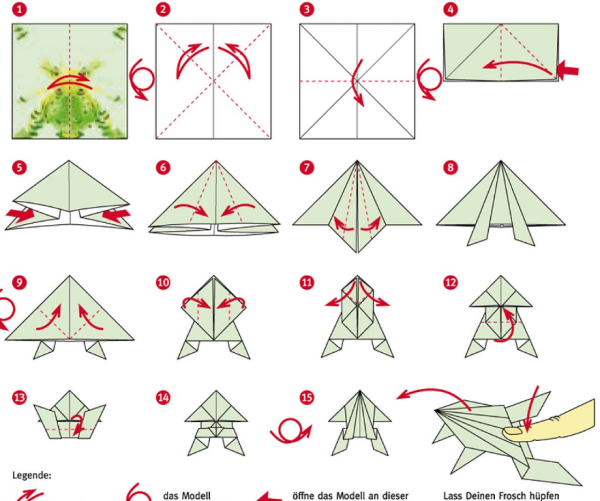 Оригами лягушка прыгает (42 фото)