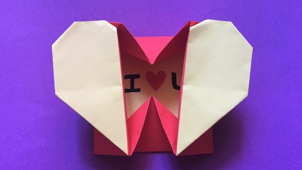 Оригами открытка с внутри (42 фото)
