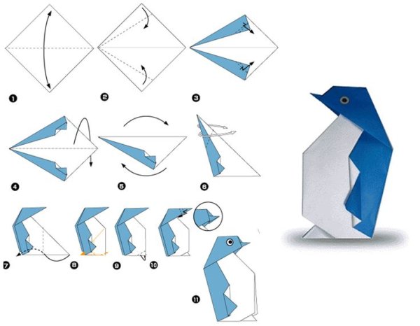 Оригами пингвин закладка (41 фото)