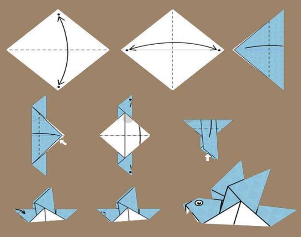 Оригами птица (44 фото)