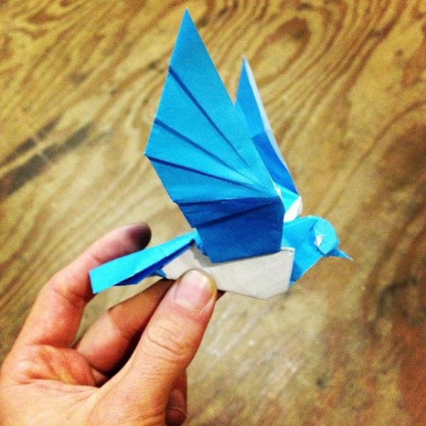 Оригами птица синичка (44 фото)