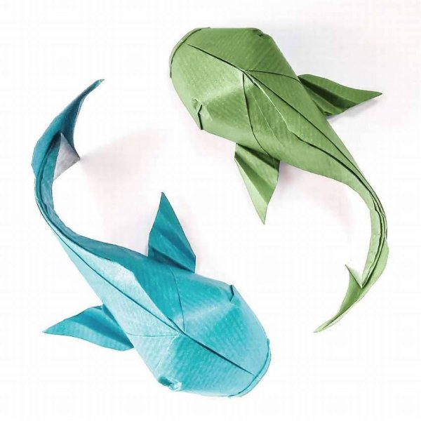Оригами рыба сложная (42 фото)