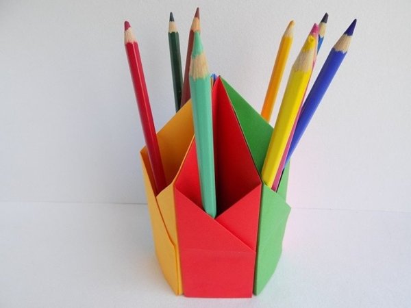 Оригами стаканчик для карандашей (43 фото)