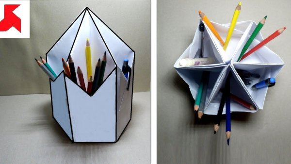 Оригами стаканчик для ручек (43 фото)