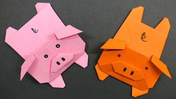 Оригами свинья (40 фото)