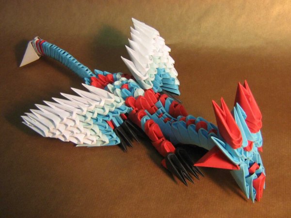 Оригами трехглавый дракон (45 фото)