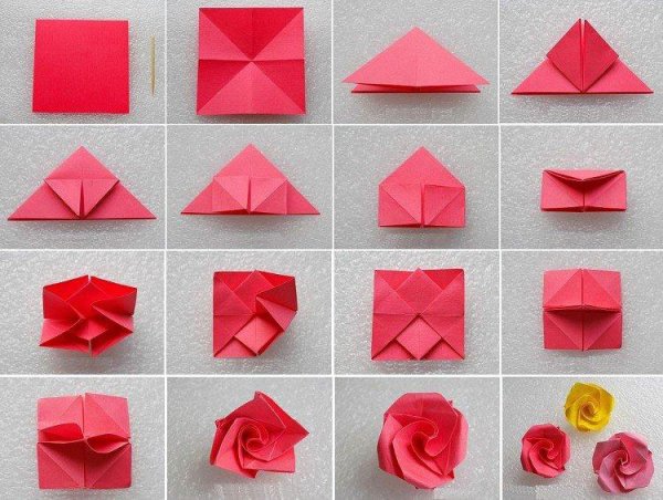 Оригами цветочек плоский (43 фото)