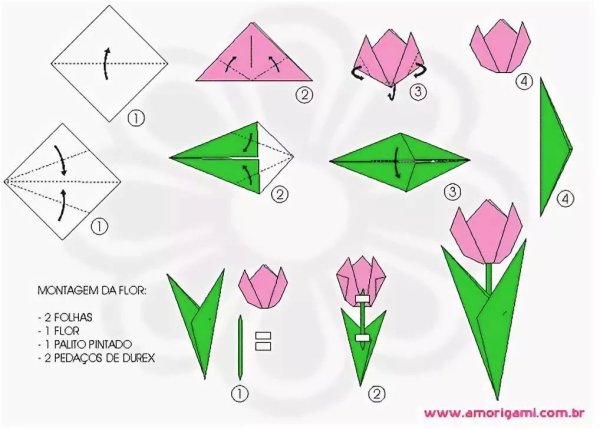 Оригами цветок (43 фото)