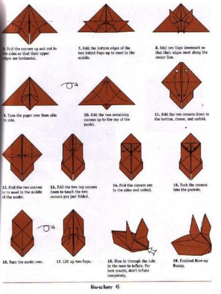 Оригами заяц надувной (45 фото)