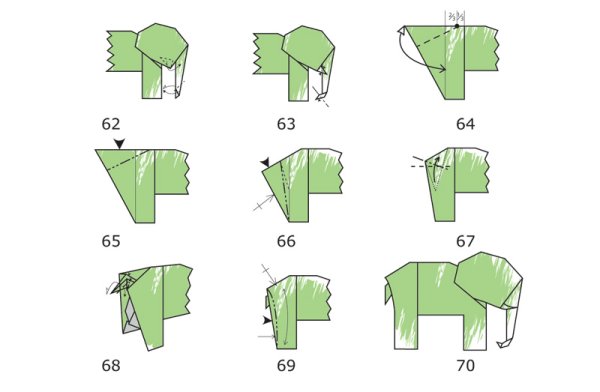 Оригами животные слон (40 фото)