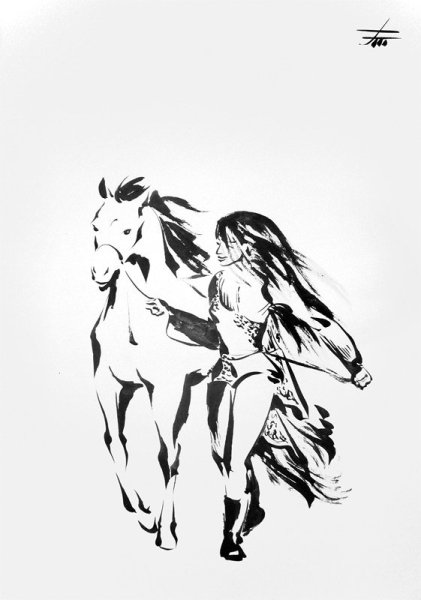 Рисунки амазонка на лошади (42 фото)