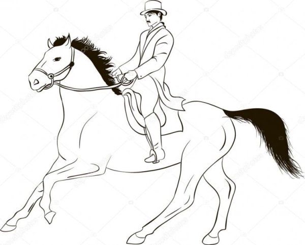 Рисунки человек на лошади (30 фото)