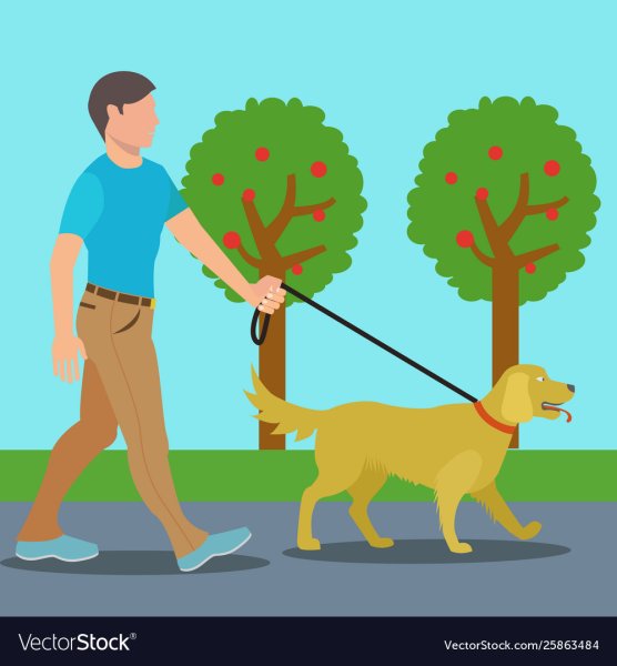 Рисунки человека гуляющего с собакой (34 фото)