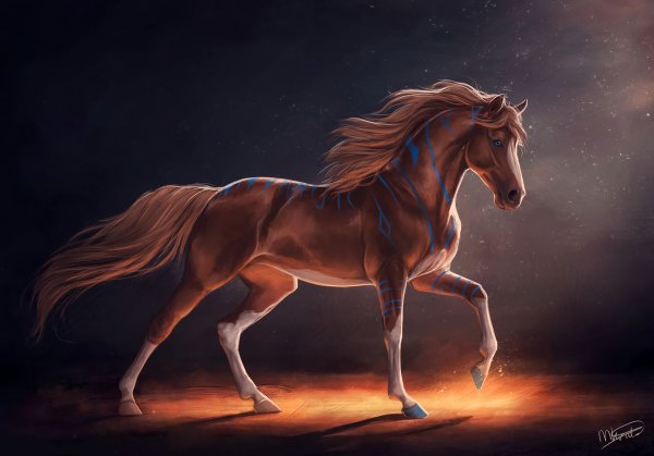 Рисунки фантастические кони (42 фото)