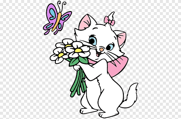 Рисунки котенок с цветком (40 фото)
