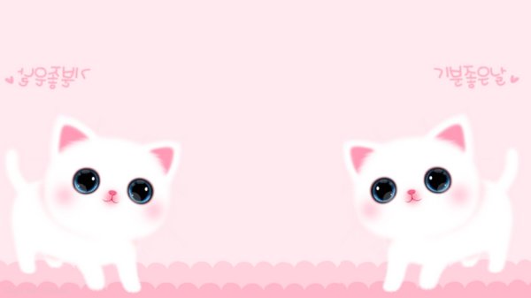 Рисунки розовые котята (43 фото)
