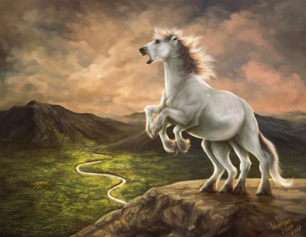 Рисунки слейпнир конь (42 фото)