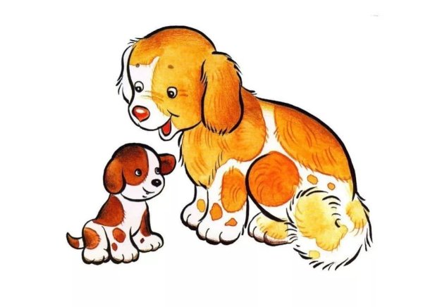 Рисунки собака с детенышем (37 фото)
