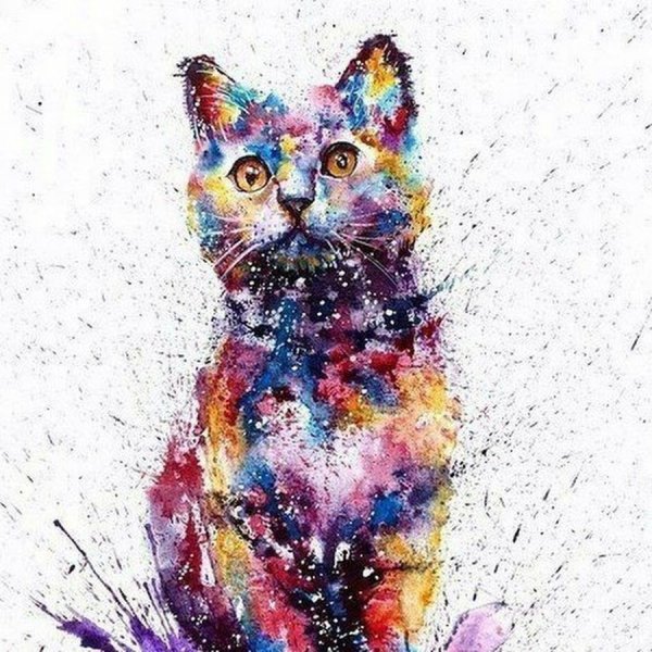 Рисунки яркий кот (42 фото)