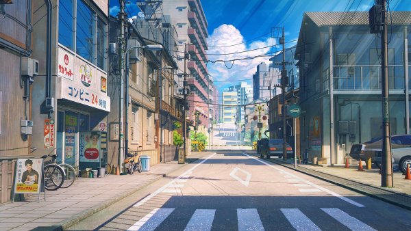 Серая улица аниме фон (40 фото)