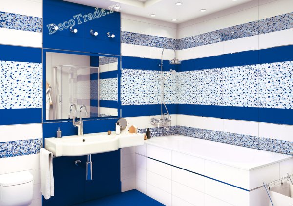 Ванная комната в синем фоне (43 фото)