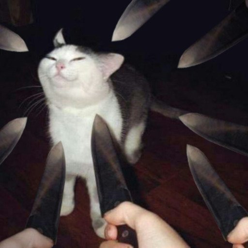 Кот с ножом