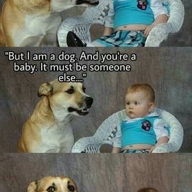 Младенец и собака Мем