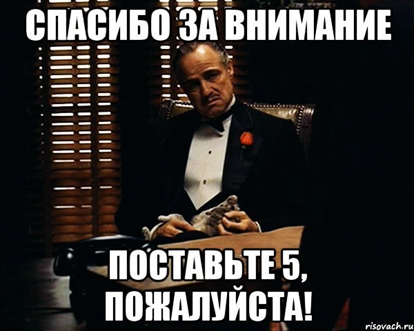 Корлеоне Вито спасибо за внимание