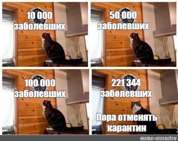 Мем с котом и часами пора