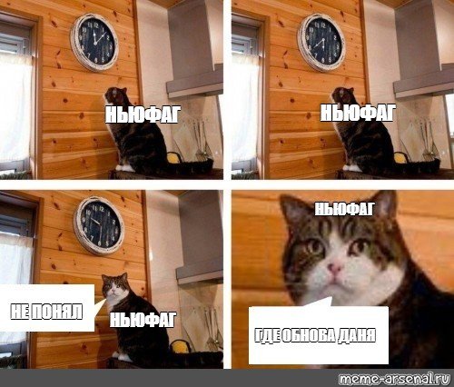 Кот переводит стрелки часов