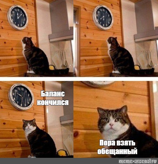Мемы с часами и котом (47 фото)