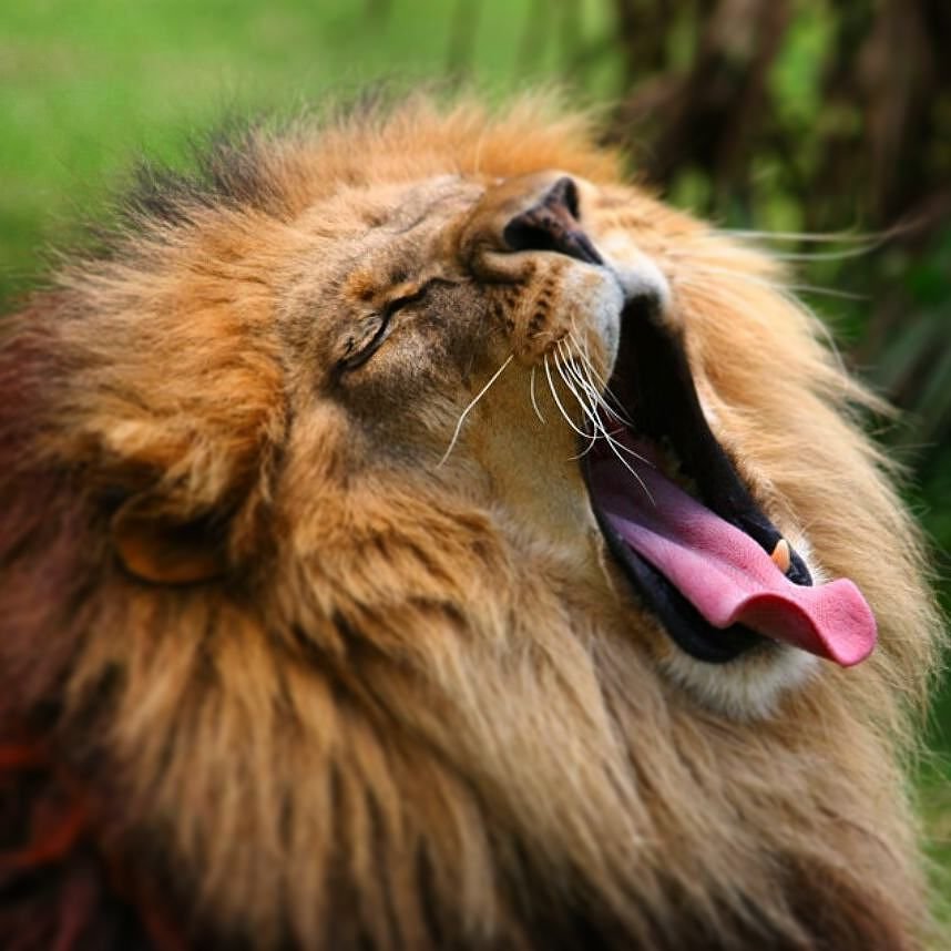 Глупый лев. Лев зевает. Смешной Лев. Сонный Лев. Лев с высунутым языком.
