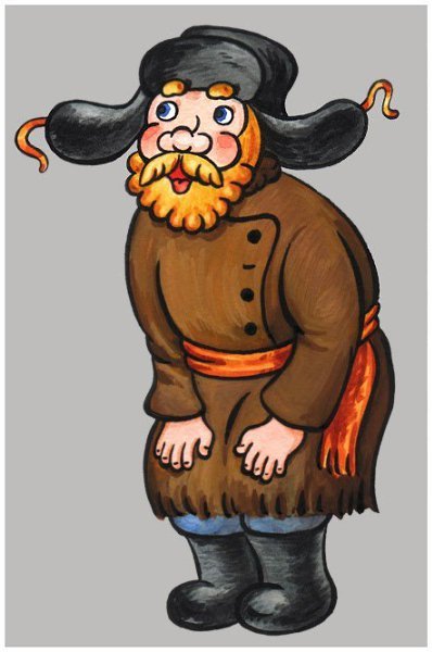 Сказочный дед в зимней одежде