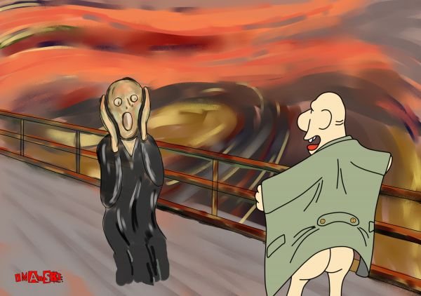 Карикатура эксбиционист