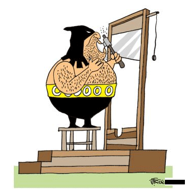 Голова на плахе карикатура