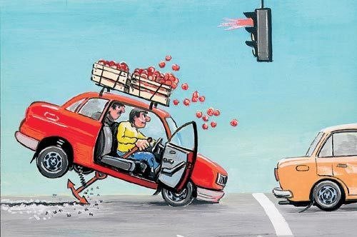 Резкое торможение автомобиля