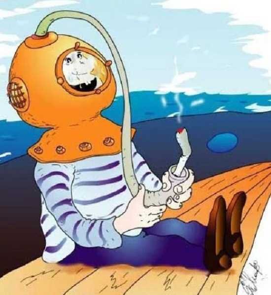 Водолаз карикатура