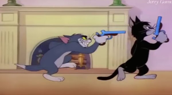 Том и Джерри с пистолетом